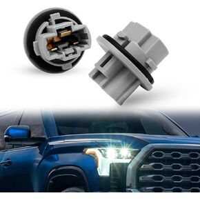 2PCS Front Turn Signal Light Front Parking Bulb Socket Plug Compatible with Toyota Tundra, Tacoma, Sequoia, 4Runner, Venza 90075-60060 9007560060