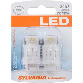 SYLVANIA - 3457 LED White Mini Bulb - Bright LED Bulbs, Ideal for Brake, Parking, Tail, Turn Signal Applications. (Contains 2 Bulbs)