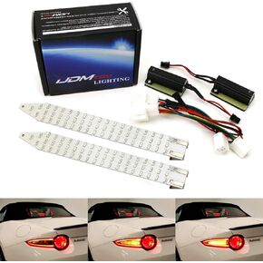 iJDMTOY (2 54-SMD مجموعة إضاءة إشارة الانعطاف الديناميكية المتسلسلة LED العنبر الكاملة المتوافقة مع مصابيح Mazda MX-5 ND الخلفية 2016-up