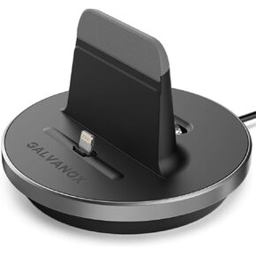 iPhone Charging Lightning Pin Phone Stand (Apple MFi Certified) Non Wireless Desktop Dock Charger for iPhone SE, 11/12 and 13/14 Plus Pro Max (Adjustable, Case-Compatible)