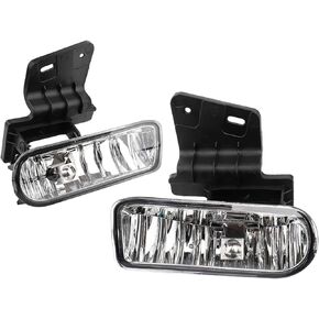 IRONTEK Clear Lens 1 Pair Fog Lights Fits for Chevrolet 99-02 Silverado 1500 & 2500, 00-02 Silverado 3500, 00-06 Suburban, 00-06 Tahoe Left & Right Side Driving Fog Lamp Kits