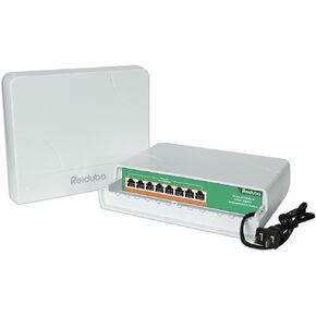 8 Port Gigabit PoE Switch Waterproof, 1000 Mbps 8 PoE+ Ports 120W, IEEE802.3af/at Power Over Ethernet Unmanaged Outdoor Network Switch, Plug & Play