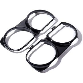 Astra Depot Left Right Headlight Bezel Cover Trim OE Replacement for 2015-2021 Dodge Challenger (Glossy Black)