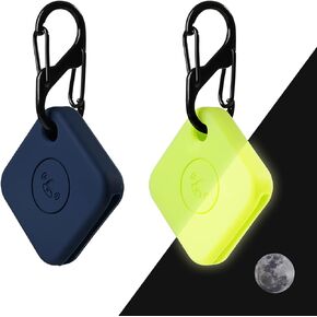 Silicone Case for Tile Mate 2020 & 2018 with Keychains, 2 Pack Anti-Scratch Protective Cover with Carabiner (Black/Red)