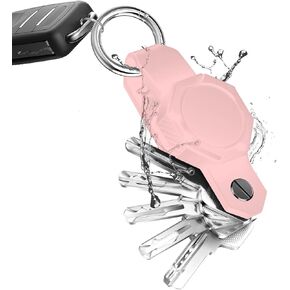 Waterproof Key Organizer for Airtag Case,Mini Key Holder for Airtag,Anti-lost Silicon Airtag Holder Case GPS Tracker Car Keys Finder Item Locator with Keychain,Car Key Fob(Up to 5 Keys)-Black