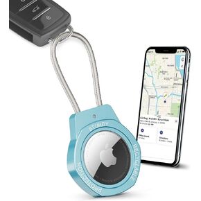 Airtag holder Aluminum-compatible with Apple AirTag tracker, with Keychain Airtag Holder for Case，suitable for luggage, keys, backpacks, pets, etc. (blue)