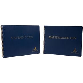 Blue Spiral Bound Captain's & Maintenance Logs w/Flexible Covers 100 Pages/Bk Bundle (2 Items)