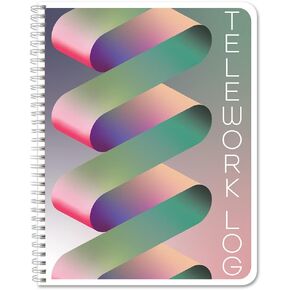 BookFactory Telework Log Book/Work from Home Task Tracker/Notebook/Logbook - 8.5" x 11", 100 Pages, Wire-O (LOG-100-7CW-PP(Telework))