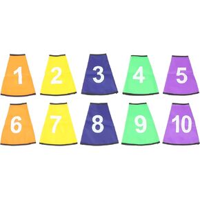 10 Pcs Numbered Cone Covers Sports Cones Covers Soccer Cone Collar Traffic Cones Training Marker Cone Number Cover for Soccer Basketball Football Outdoor Game