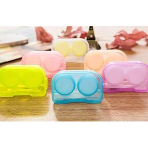 3PCS Mini Simple Candy Color Len Case Travel Portable Len Case Lenses Container Case (Random Color)