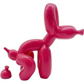 Balloon Dog Mini Poop Dog Decoration Desktop in Living Room Art Animal Small Statue (Yellow)
