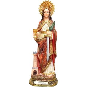 St. Barbara Statue Saint Barbara Estatua Holy Figurine Sculpture (5 Inch)