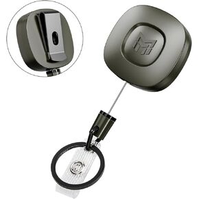 MNGARISTA 2 Pack Heavy Duty Metal Retractable Keychain with Belt Clip, 8 oz Retraction, 31.5" Steel Cable, Zinc Alloy ID Badge Reel Key Chain Retractor (Dark Gray)