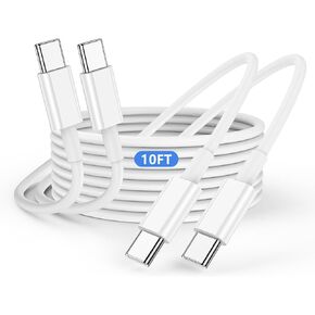 USB C to USB C Charger Cable 10ft,[MFi Certified] Phone Charger Cable 60W, Long Type C to C Fast Charging Cord 10ft for Apple iPhone 15/15 Plus/15 Pro Max/iPad Pro 12.9/11 inch/5/4th/Mini 6Gen/Macbook