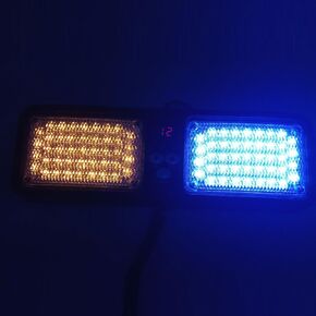 Wecade® 86 LED Sunshield Strobe Light Super Bright Flashing Emergency Warning Lights for Visor Maximum Visibility with 12 Flashing Patterns Fits Commercial Truck Boat Car (Amber/White)