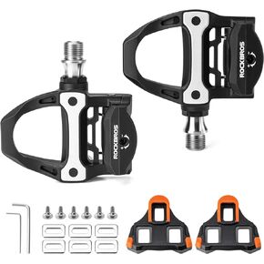 ROCKBROS Bike Pedals Carbon Fiber SPD-SL Road Bike Pedals Compatible with Shimano SPD-SL Locking Cycling Pedals Cleat Replaceable Sealed Bearing Lightweight