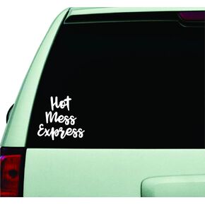 ملصق جداري من Hot Mess Express تصميم اقتباس من الفينيل، كلمات فنية ديكور سيارة شاحنة JDM سباق الزجاج الأمامي نافذة الانجراف مضحك للبالغين في سن المراهقة ملهمة تحفيزية للفتيات جرلي النساء الإناث