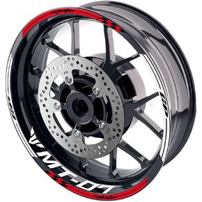 17 inch Wheel Rim Stickers Stripe Decals Tape Compatible with MT07 2018-2020 18 19 20 (RED)