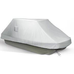 غطاء قارب البركة 8-10.2 قدم، أغطية القوارب البحرية 420D، مقاومة للماء، مقاومة للأشعة فوق البنفسجية، تناسب قارب البركة وقارب الصيد، عرض الشعاع يصل إلى 50 بوصة، رمادي in Kuwait