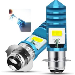 2Pcs 9-48V ATV LED Bulbs,Low Beam Ice Blue High Beam White H6M P15D LED Bulbs for or Motorcycle,Y amaha,A TVS Y FM350 450 400 660 700 Raptor. (White+Ice Blue, Blue)