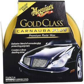 Meguiar's Gold Class Carnauba Plus Premium Paste Wax Bundle With Foam Pad & Microfiber Cloth (3 Items)