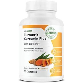 Turmeric Curcumin Plus Turmeric Curcumin Supplement with BioPerine for Joint Support, Muscle Health Support and to Support a Healthy Immune System. 60 Capsules