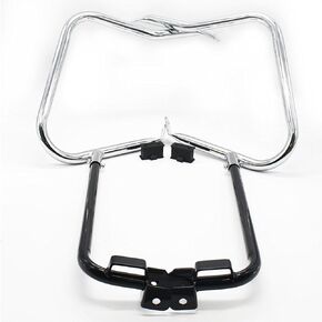 HTTMT SG04- Chrome Black Rear Saddlebag Bracket Guard Bars Compatible with 2014-2016 Harley Touring Street Road Glide Electra Glide Road King