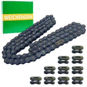 415H-110L Chain with Connector Link for 49cc 60cc 66cc 80cc 2-Stroke Engine ATV Mower Motor Motorized Bicycle Bike Buyang Heavy Duty High Power Racing Parts
