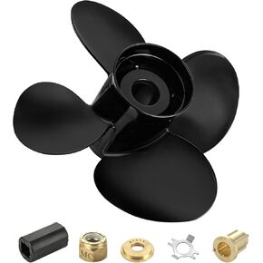 13.4x15 OEM 48-8M8026580 ترقية المروحة الخارجية الألومنيوم تناسب محركات الزئبق 40-140 HP 4 شفرات 15 خدد الأسنان، RH in Kuwait