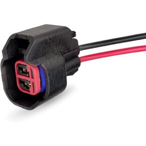 1 PC EV6 EV14 Injector Connector with Wire, Standard Motor Products Fuel Injector Connector, Compatible with most vehicles (Black)