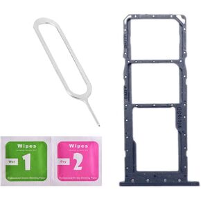 Dual SIM Card Tray Slot Holder Replacement for Samsung Galaxy A03S A037M/DS with Sim Card Tray Open Eject Pin and SD Card Tray (4G/5G All Carriers) (Black)