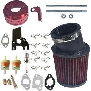 62 مللي متر محول مرشح الهواء كمية شرارة التوصيل عدة ل المفترس 212cc 6.5 HP GX160 GX200 دراجة نارية سكوتر ATV الترابية دراجة الأحمر in Kuwait