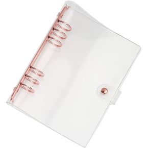 Rose Gold Hand Book Loose Leaf Binder Cover A5 Binder Clear Journal Binder Cover A5 Transparent Binder Cover Book Protector Clear Album Book Covers Manual PVC Student Round