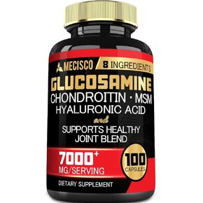 7000mg Glucosamine Chondroitin MSM with Immune & Joint Support Supplement - Support Bone, Joint Health, Immune System & Overall Health - 100 Capsules