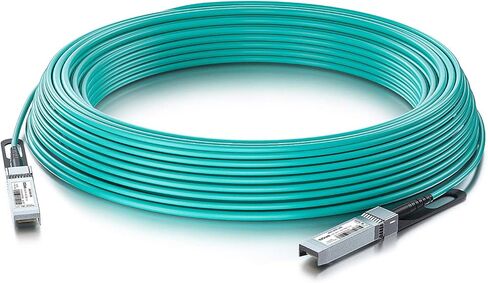 كابل 10G SFP+ AOC - 10GbE SFP+ إلى SFP+ كابل ألياف بصرية نشط، مجموعات ألياف OM3 MMF مباشرة مع موصلات SFP+ لـ Ubiquiti UniFi UACC-AOC-SFP10-20M، 20 متر in Saudi Arabia