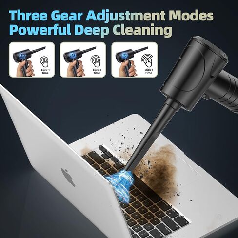 Compressed Air Duster,100000RPM Cordless Air Duster & Vacuum Cleaner 2 in 1, Portable Rechargeable Air Blower, 7500MAH Reusable Electric Air Duster- Good Replacement for Compressed Air Can in Saudi Arabia