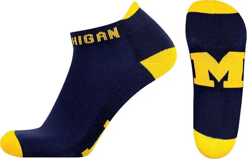 جوارب NCAA Michigan Wolverines Footie، مقاس واحد، أزرق in Saudi Arabia