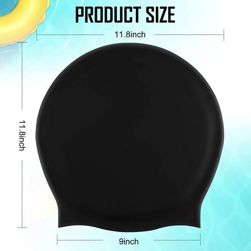 2 Pieces Extra Large Swim Cap for Africa Women Braids and Dreadlocks Large Silicone Swim Cap for Long Thick Curly Hair Dreadlocks Braids Weaves Women, Men, Kids Swim Cap in Saudi Arabia