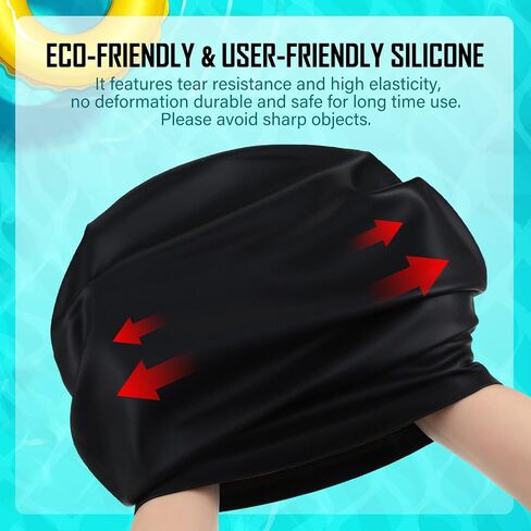 2 Pieces Extra Large Swim Cap for Africa Women Braids and Dreadlocks Large Silicone Swim Cap for Long Thick Curly Hair Dreadlocks Braids Weaves Women, Men, Kids Swim Cap in Saudi Arabia