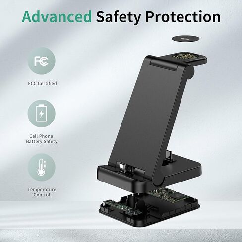 محطة شحن 3 في 1 لأجهزة سامسونج، شاحن 25 وات PD فائق السرعة لهاتف Samsung Galaxy S23 Ultra/S22/21/Note20/Z Fold5/4/3، Galaxy Buds2Pro/Plus/Liv، شاحن لاسلكي لساعة Galaxy Watch 6/5 pro/4 /3/نشط2 in Kuwait