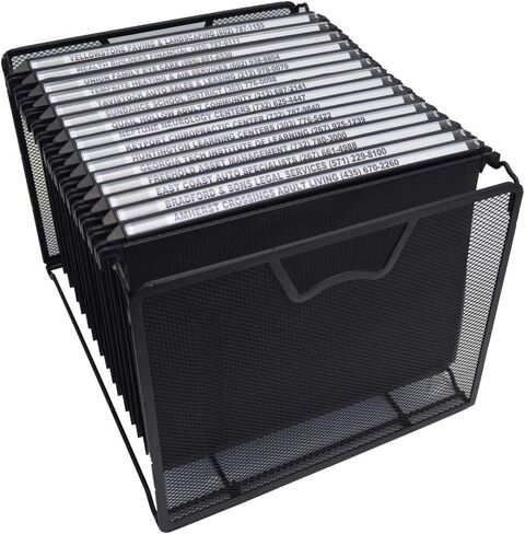 Ultimate Office Mesh Hanging File Organizer Complete with 5 MagniFile Hanging File Folders, Black Files with Black Indexes in Saudi Arabia