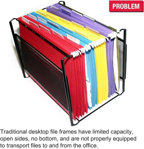 Ultimate Office Mesh Hanging File Organizer Complete with 5 MagniFile Hanging File Folders, Black Files with Black Indexes in Saudi Arabia
