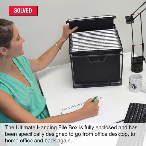 Ultimate Office Mesh Hanging File Organizer Complete with 5 MagniFile Hanging File Folders, Black Files with Black Indexes in Saudi Arabia