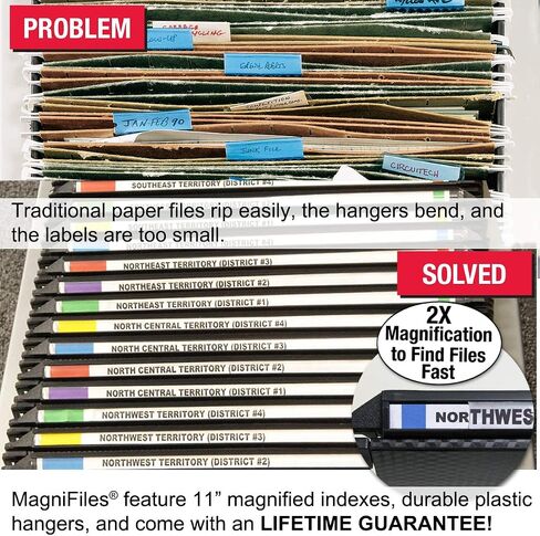 Ultimate Office Mesh Hanging File Organizer Complete with 5 MagniFile Hanging File Folders, Black Files with Black Indexes in Saudi Arabia