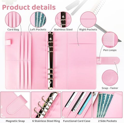 مجلد تحدي توفير المال 100 ظرف، مجلد توفير مقاس A5 مع مظاريف نقدية، مجلد الميزانية للتخطيط وتوفير 5050 دولارًا (أرجواني) in Kuwait