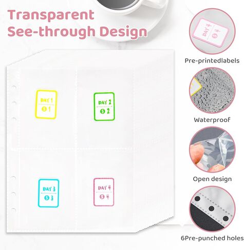 مجلد تحدي توفير المال 100 ظرف، مجلد توفير مقاس A5 مع مظاريف نقدية، مجلد الميزانية للتخطيط وتوفير 5050 دولارًا (أرجواني) in Kuwait