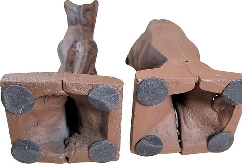 Cat Bookends Set Heavy Cast Iron Rustic Brown in Kuwait