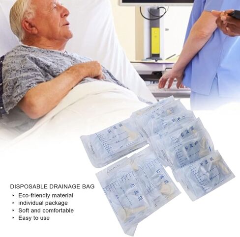 25pcs Urinary Drainage Bags, Male Urinary Drainage Bag Set, 1000ml Catheter Bags for Elderly Healthy Care, Household Drainage Bag Tub for Men in Saudi Arabia