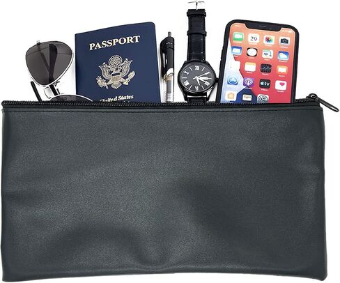 Bank Deposit Money Bag with Zipper,5 Colors Leather Bags Wallet Pouches,Coin Bags for Cash Money,Makeup Bags,Cases for Cash, Coins, Cosmetics, Invoice, Bills,11.4x 6.1 inch,5 Packs in Saudi Arabia