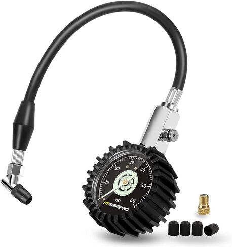 Tire Pressure Gauge 100psi Glow in The Dark, ATsafepro 2.5" Dial Mechanical Tire Gauges for Tire Pressure, Certificated Accuracy Analog Air Pressure Gauge for Cars, Trucks, Bicycles. in Saudi Arabia